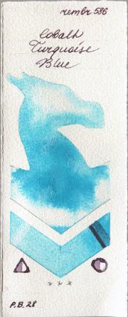 Royal Talens Rembrandt Watercolour 586 Cobalt Turquoise Blue watercolor swatch