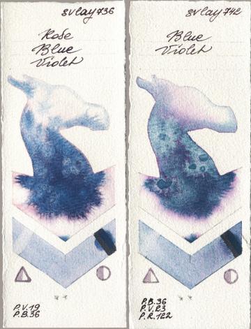 SuperVision 736 Rose Blue Violet vs 742 Blue Violet watercolor swatch