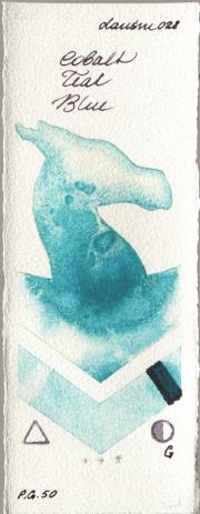 Daniel Smith 028 Cobalt Teal Blue watercolor swatch