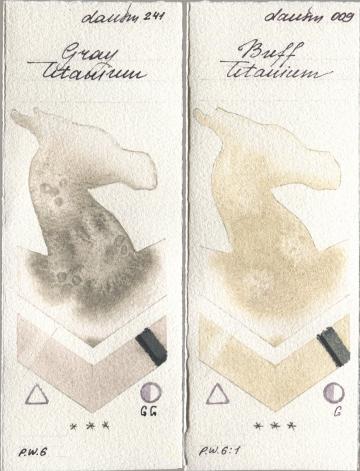 Daniel Smith 241 Gray Titanium, 009 Buff Titani watercolor swatch
