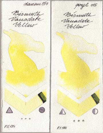 Daniel Smith 154 Bismuth Vanadate Yellow, Golden QOR 115 Bismuth Vanadate Yell watercolor swatch