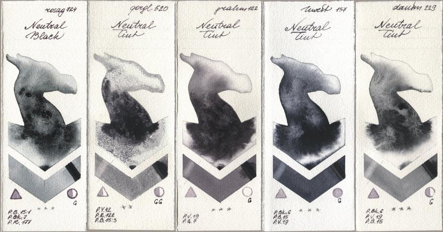 Rosa Gallery 724 Neutral Black, Golden QOR 520 Neutral Tint, M. Graham & Co. Artists 122 Neutral Tint, Holbein Artists Watercolor 157 Neutral Tint, Daniel Smith 229 Neutral Ti watercolor swatch