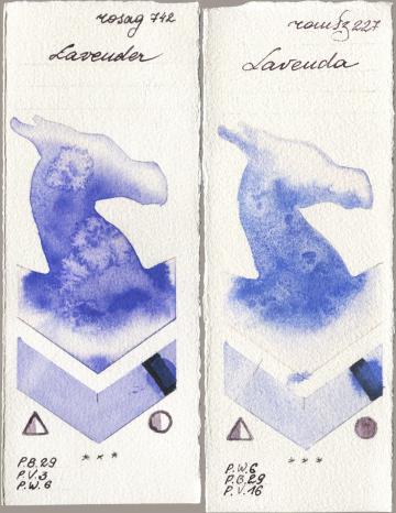 Rosa Gallery 742 Lavender vs Roman Szmal Aquarius 227 Lavenda watercolor swatch