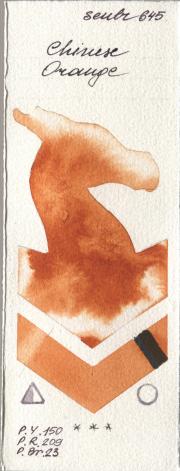 Sennelier l Aquarelle 645 Chinese Oran watercolor swatch