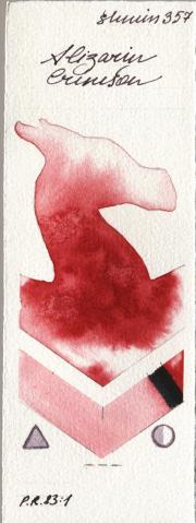 Shminke Horadam Aquarell 357 Alizarin Crimson watercolor swatch