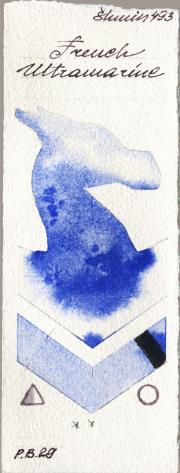 Shminke Horadam Aquarell 493 French Ultramarine watercolor swatch