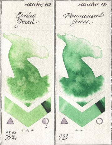 Daniel Smith 208 Spring Green, 070 Permanent Gre watercolor swatch