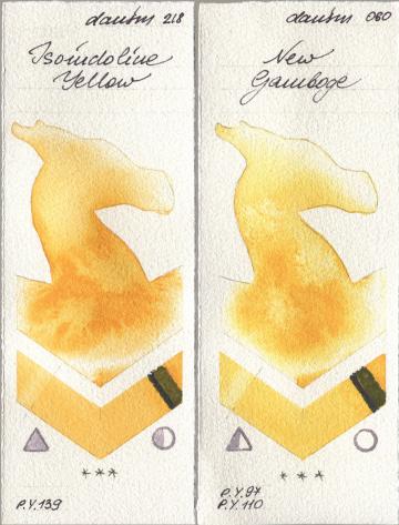 Daniel Smith 218 Isoindoline Yellow, 060 New Gambo watercolor swatch