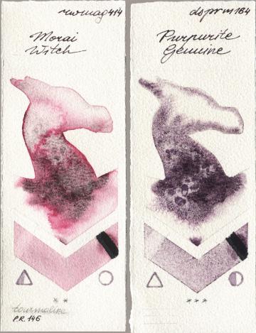 Rockwell 414 Morai Witch vs Daniel Smith 164 Purpurite Genuine watercolor swatch