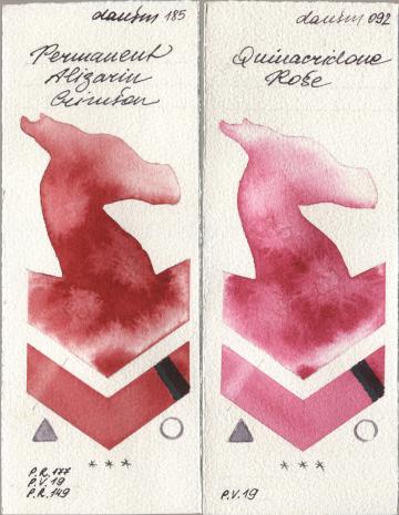 Daniel Smith 185 Permanent Alizarin Crimson, 092 Quinacridone Ro watercolor swatch
