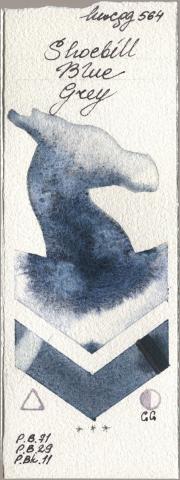 Holbein Artists Watercolor 564 Shoebill Blue Gr watercolor swatch
