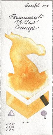 Holbein Artists Watercolor 038 Permanent Yellow Oran watercolor swatch