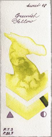 Kuretake Gansai Tambi 48 Greenish Yellow watercolor swatch