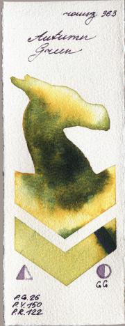 Roman Szmal Aquarius 363 Autumn Green watercolor swatch