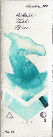 Daniel Smith 028 Cobalt Teal Blue watercolor swatch
