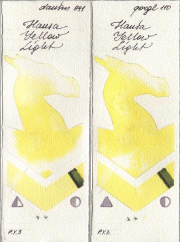 Daniel Smith 041 Hansa Yellow Light, Golden QOR 110 Hansa Yellow Lig watercolor swatch