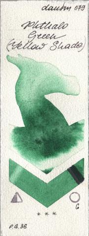Daniel Smith 079 Phthalo Green (Yellow Shad watercolor swatch