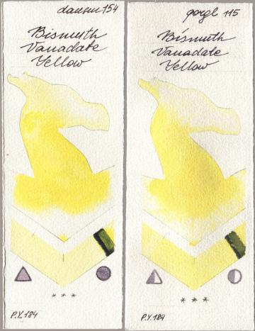 Daniel Smith 154 Bismuth Vanadate Yellow, Golden QOR 115 Bismuth Vanadate Yell watercolor swatch