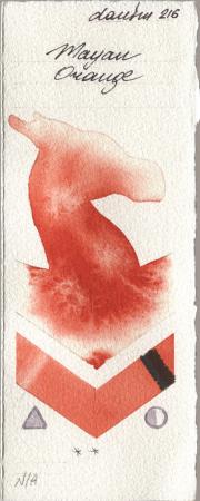 Daniel Smith 216 Mayan Oran watercolor swatch