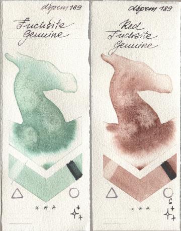 Daniel Smith 169 Fuchsite Genuine, 189 Red Fuchsite Genui watercolor swatch