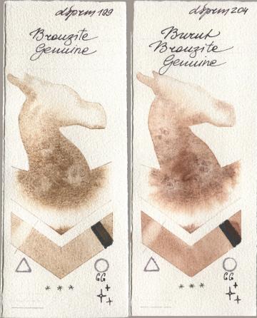Daniel Smith 199 Bronzite Genuine, 204 Burnt Bronzite Genui watercolor swatch