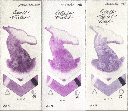 M. Graham & Co. Artists 099 Cobalt Violet, Winsor & Newton Professional 192 Cobalt Violet, Daniel Smith 031 Cobalt Violet De watercolor swatch