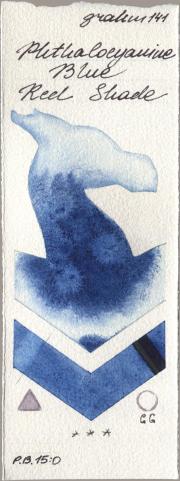 M. Graham & Co. Artists 141 Phthalocyanine Blue Red Sha watercolor swatch