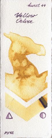 Kuretake Gansai Tambi 44 Yellow Ochre watercolor swatch