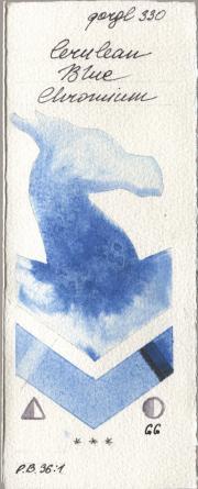 Golden QOR 330 Cerulean Blue, Chromi watercolor swatch
