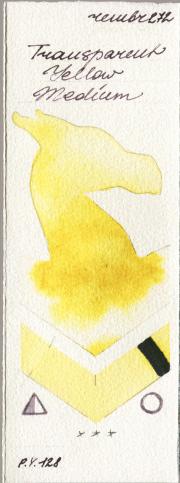 Royal Talens Rembrandt Watercolour 272 Transparent Yellow Medium watercolor swatch