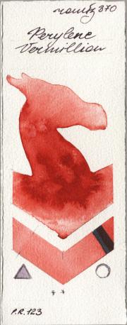 Roman Szmal Aquarius 370 Perylene Vermillion watercolor swatch