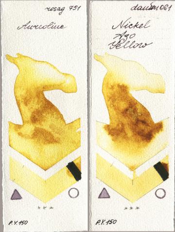 Rosa Gallery 751 Aureoline vs Daniel Smith 061 Nickel Azo Yellow watercolor swatch