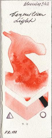 Shminke Horadam Aquarell 342 Vermilion Light watercolor swatch