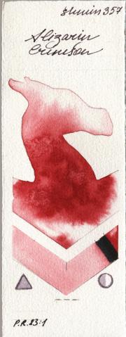 Shminke Horadam Aquarell 357 Alizarin Crimson watercolor swatch