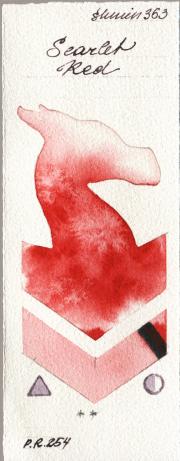 Shminke Horadam Aquarell 363 Scarlet Red watercolor swatch