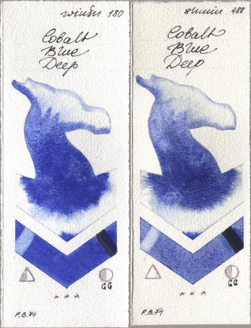 Winsor & Newton Professional 180 Cobalt Blue Deep, Shminke Horadam Aquarell 488 Cobalt Blue De watercolor swatch