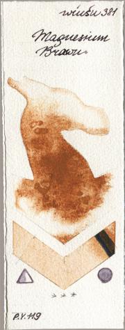 Winsor & Newton Professional 381 Magnesuim Brown watercolor swatch