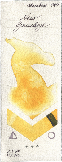 New Gamboge by Daniel Smith watercolor swatch