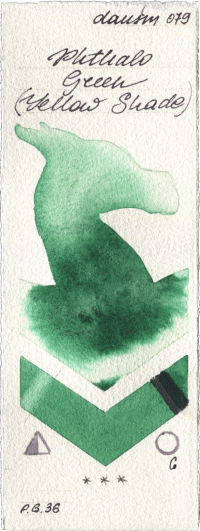 Phthalo Green (Yellow Shade) by Daniel Smith watercolor swatch
