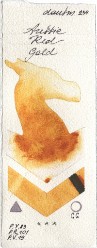 Aussie Red Gold by Daniel Smith watercolor swatch