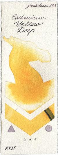 Cadmium Yellow Deep by M. Graham & Co. Artists watercolor swatch