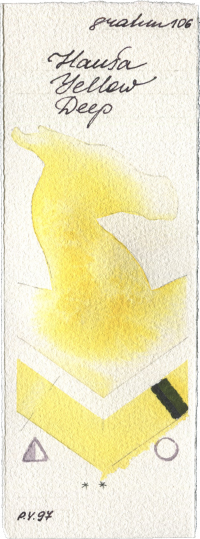 Hansa Yellow Deep by M. Graham & Co. Artists watercolor swatch