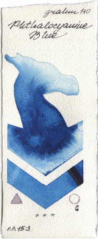 Phthalocyanine Blue by M. Graham & Co. Artists watercolor swatch