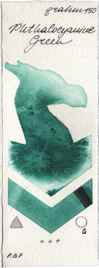 Phthalocyanine Green by M. Graham & Co. Artists watercolor swatch