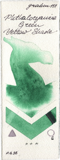 Phthalocyanine Green Yellow Shade by M. Graham & Co. Artists watercolor swatch