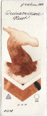 Quinacridone Rust by M. Graham & Co. Artists watercolor swatch