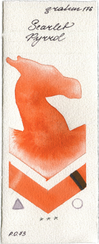 Scarlet Pyrrol by M. Graham & Co. Artists watercolor swatch