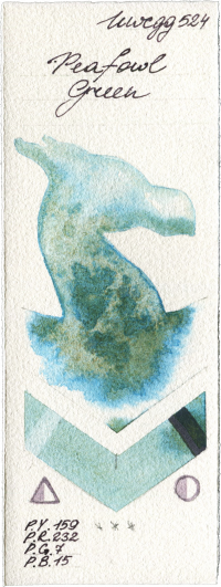 Peafowl Green by Holbein Artists Watercolor watercolor swatch
