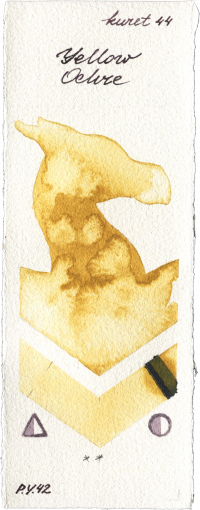 Yellow Ochre by Kuretake Gansai Tambi watercolor swatch