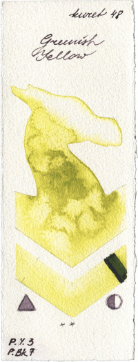 Greenish Yellow by Kuretake Gansai Tambi watercolor swatch